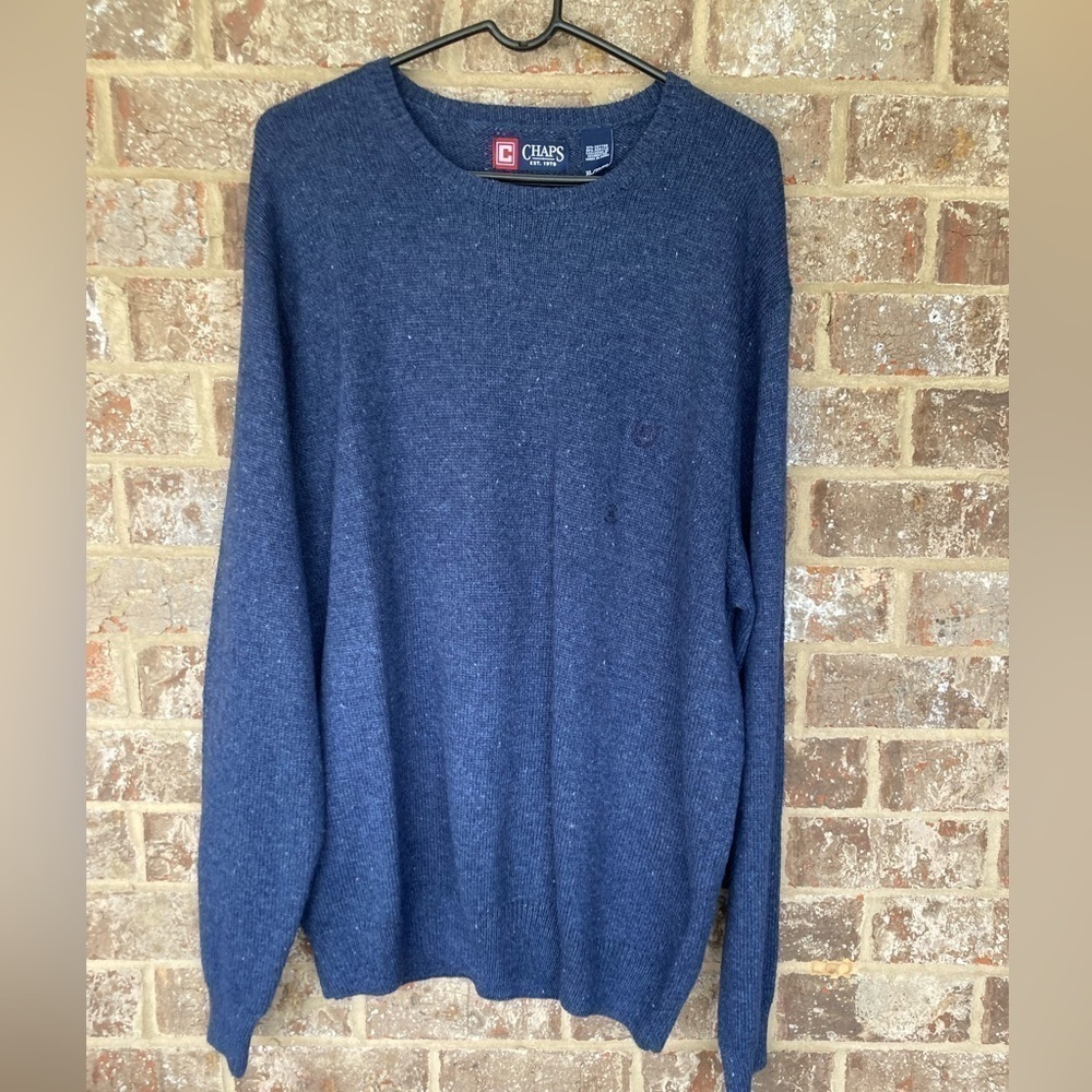 NWT Chaps  Blue Crewneck Cotton Sweater Size XL